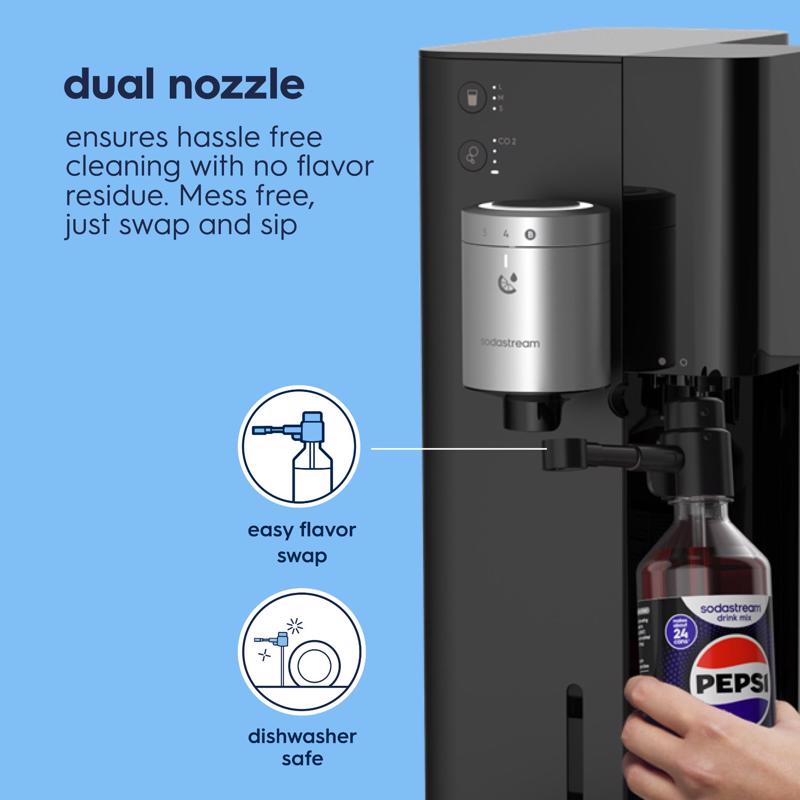 SodaStream Fountain Black 1 L Sparkling Water Maker Kit