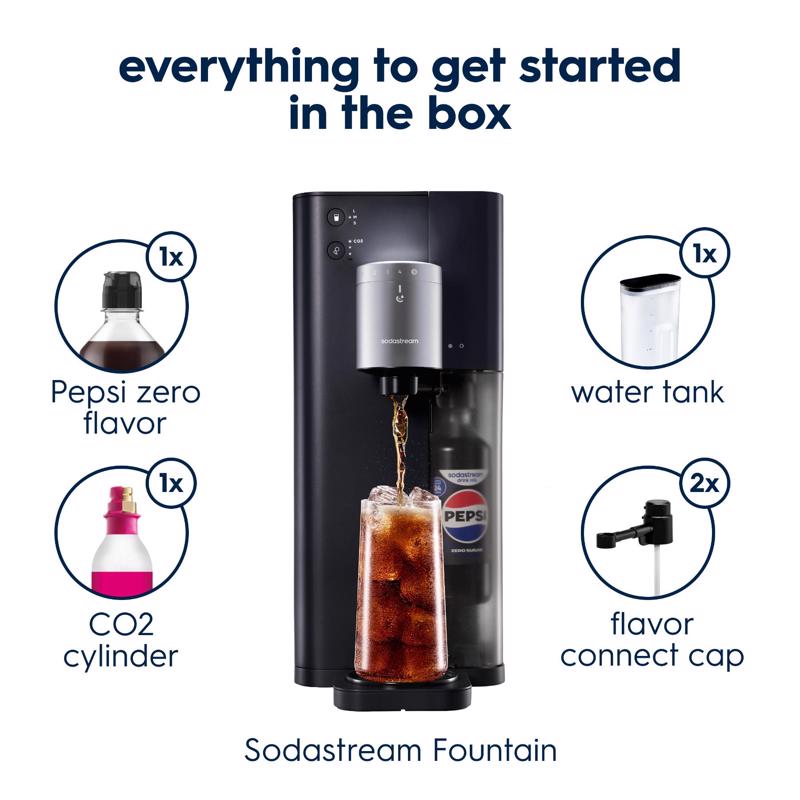 SodaStream Fountain Black 1 L Sparkling Water Maker Kit