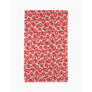 Geometry Pink Polyester Kitchen Towel