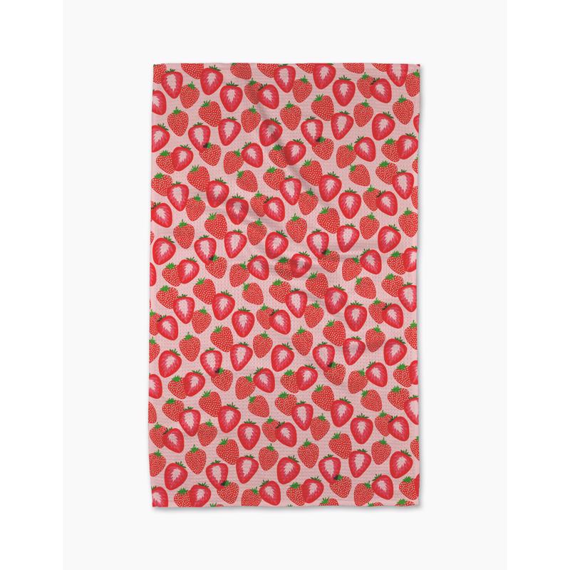Geometry Pink Polyester Kitchen Towel