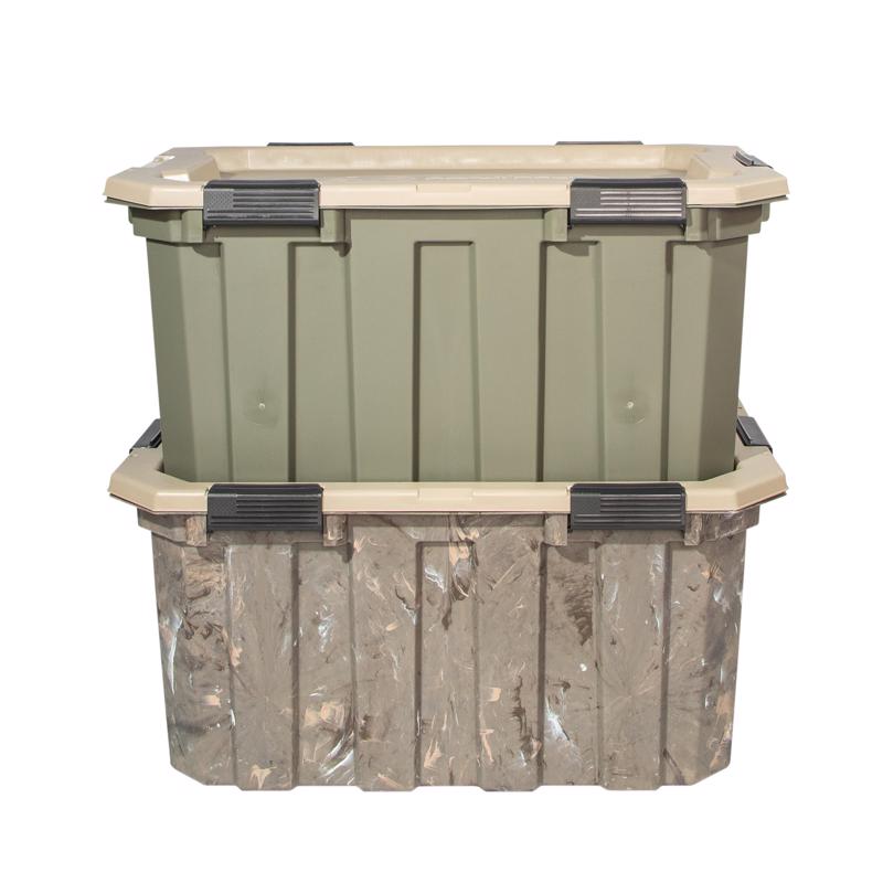RealTree 24 gal Green Storage Tote 14.7 in. H X 31 in. W X 24 in. D Stackable