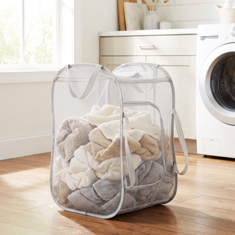 Zenna Home Gray Fabric Hamper