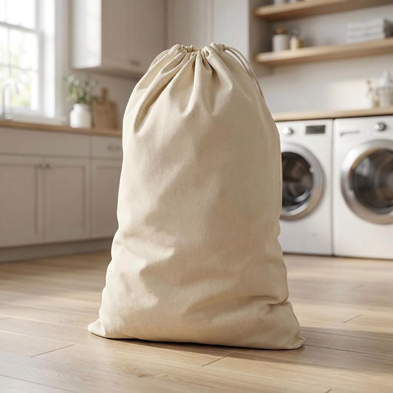 Zenna Home Beige Canvas Laundry Bag