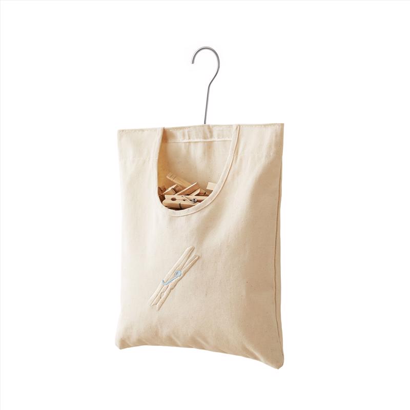Zenna Home Beige Fabric Clothes Pin Bag