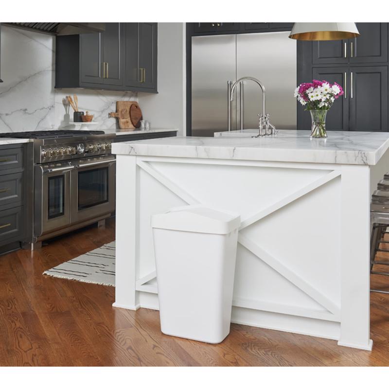 Rubbermaid 12.2 gal White Resin Trash Can