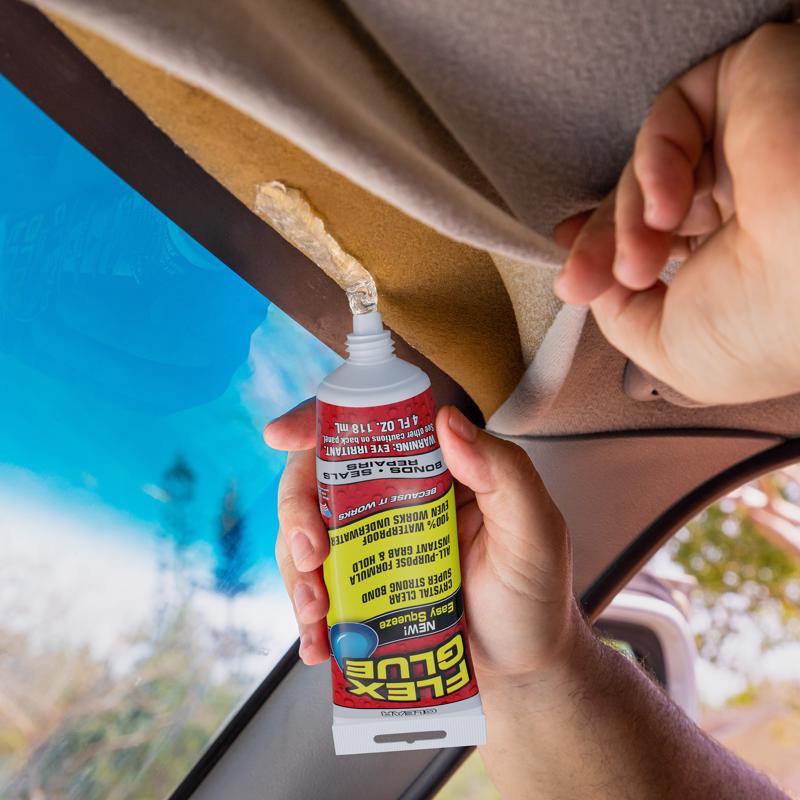 Flex Seal Family of Products Flex Glue Easy Squeeze Super Strength Rubber Clear Adhesive 2.8 fl. oz.