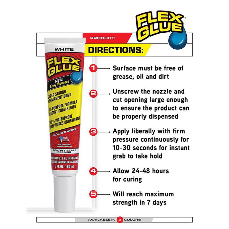 Flex Seal Family of Products Flex Glue Easy Squeeze Super Strength Rubber Clear Adhesive 2.8 fl. oz.