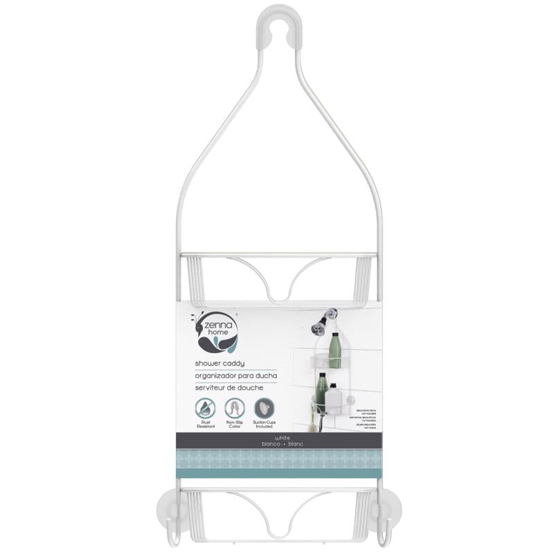 Zenna Home 21 in. H X 8.8 in. W X 4 in. L White Shower Caddy