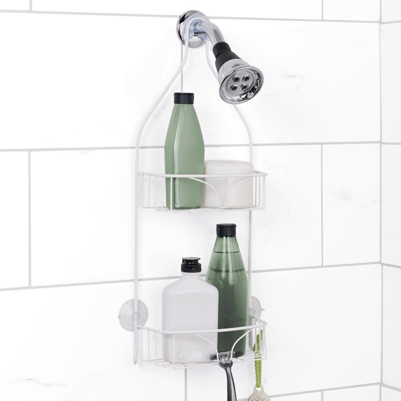 Zenna Home 21 in. H X 8.8 in. W X 4 in. L White Shower Caddy
