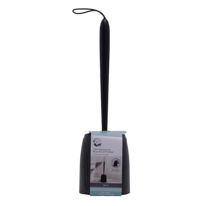 Zenna Home Toilet Bowl Brush & Holder Black