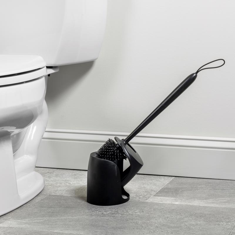 Zenna Home Toilet Bowl Brush & Holder Black