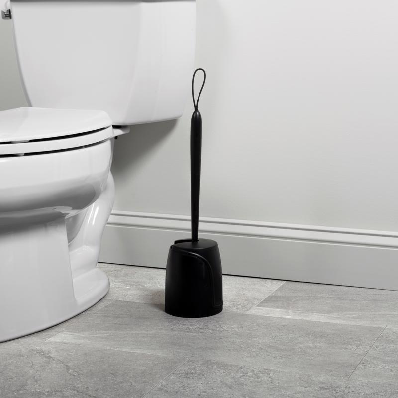 Zenna Home Toilet Bowl Brush & Holder Black