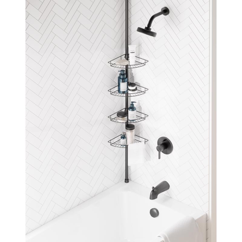 Zenna Home 97 in. H X 11.5 in. W X 11.5 in. L 4-Shelf Corner Shower Caddy