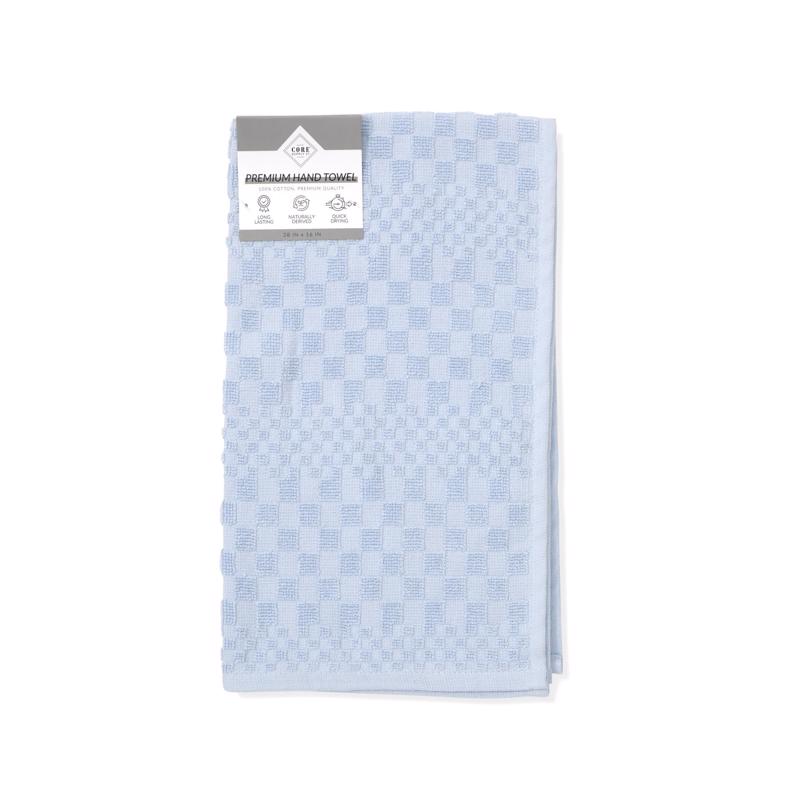 Core Home Blue Cotton Checkered Hand Towel