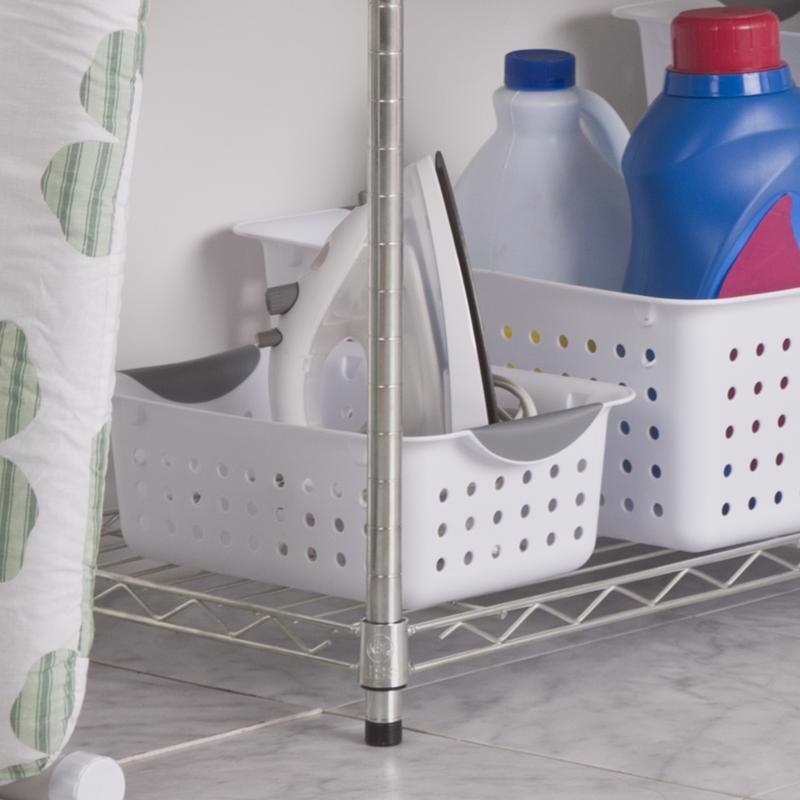 Sterilite 0.9 cu ft White Storage Bin 4 in. H X 8 in. W X 11.125 in. D Stackable