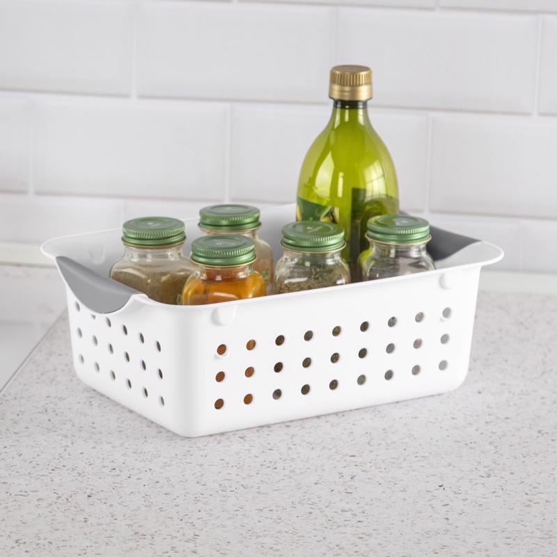 Sterilite 0.9 cu ft White Storage Bin 4 in. H X 8 in. W X 11.125 in. D Stackable