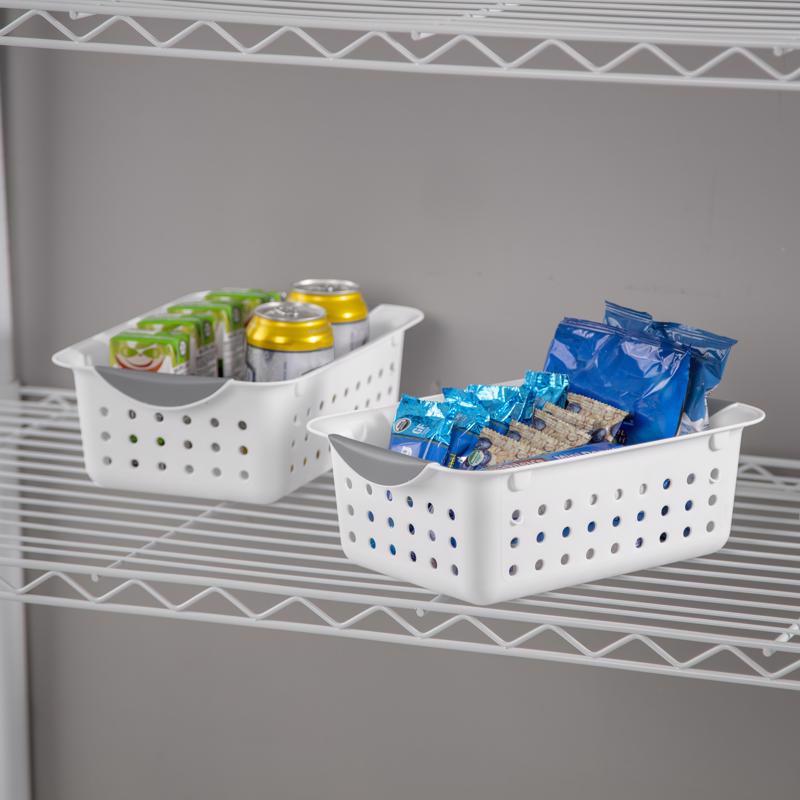 Sterilite 0.9 cu ft White Storage Bin 4 in. H X 8 in. W X 11.125 in. D Stackable