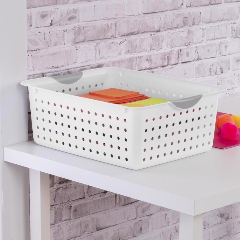Sterilite 1.5 cu ft White Storage Bin 6 in. H X 12.875 in. W X 15.875 in. D Stackable