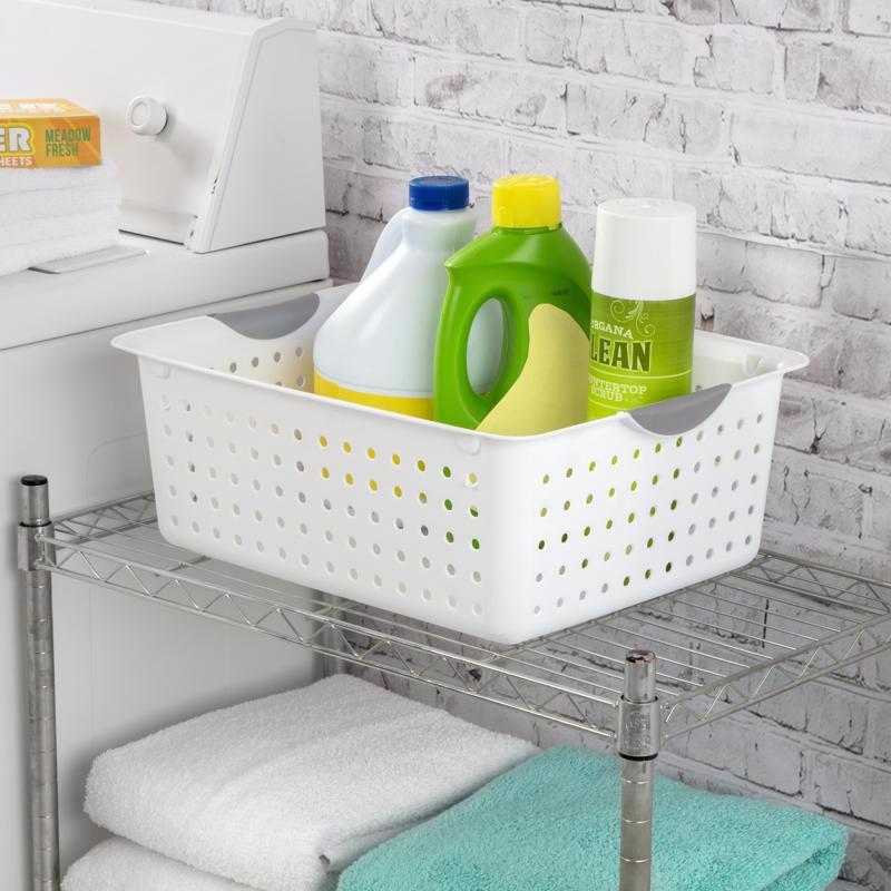 Sterilite 1.5 cu ft White Storage Bin 6 in. H X 12.875 in. W X 15.875 in. D Stackable