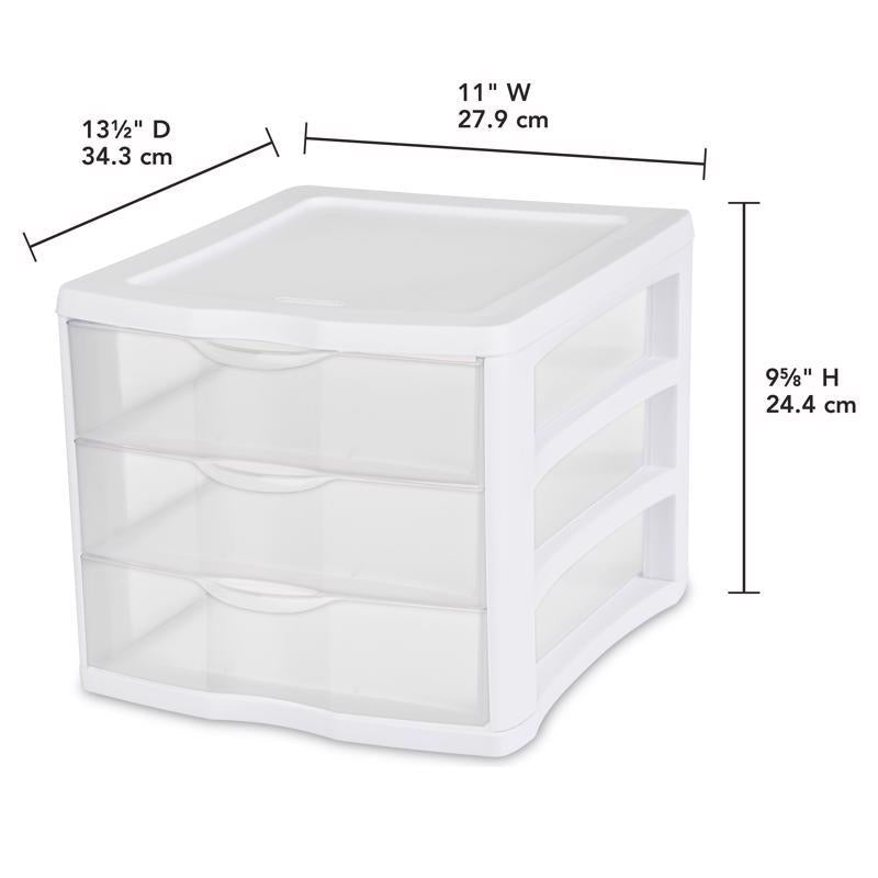 Sterilite 3.6 cu ft White Drawer Organizer 9.625 in. H X 11 in. W X 13.5 in. D Stackable