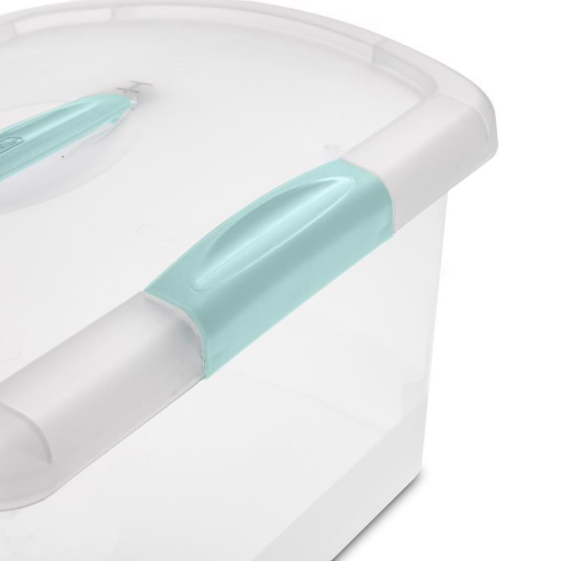 Sterilite 1.7 cu ft Blue/Clear Storage Box 7.125 in. H X 9.75 in. W X 15.25 in. D Stackable