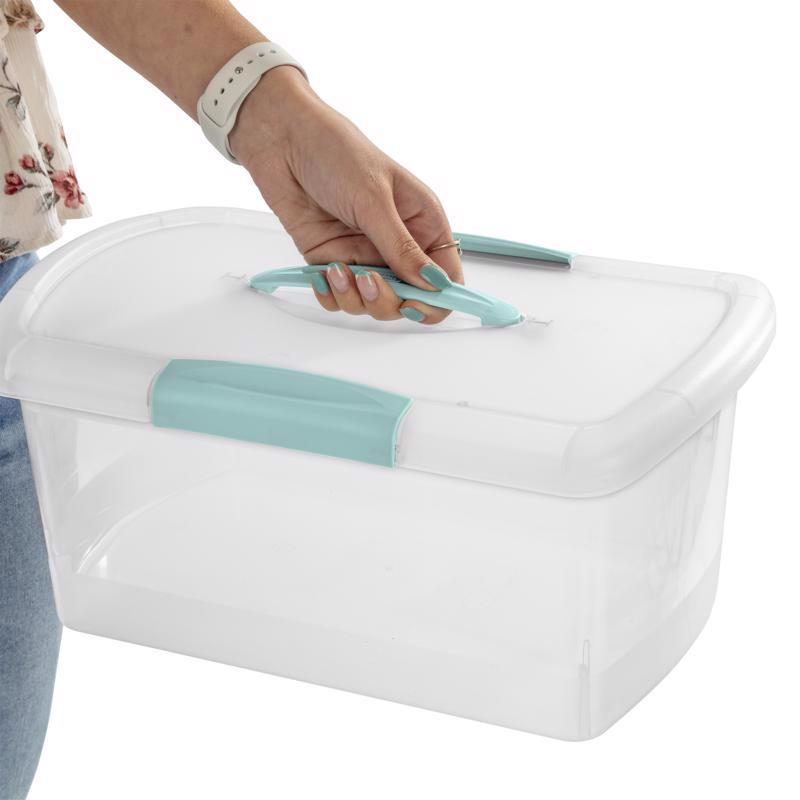 Sterilite 1.7 cu ft Blue/Clear Storage Box 7.125 in. H X 9.75 in. W X 15.25 in. D Stackable