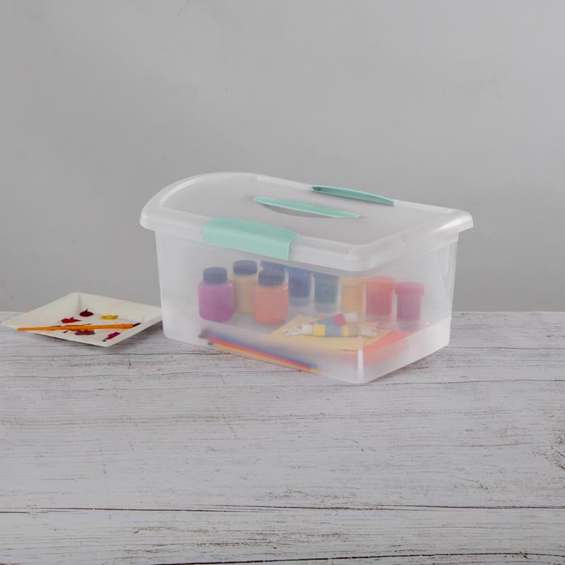 Sterilite 1.7 cu ft Blue/Clear Storage Box 7.125 in. H X 9.75 in. W X 15.25 in. D Stackable