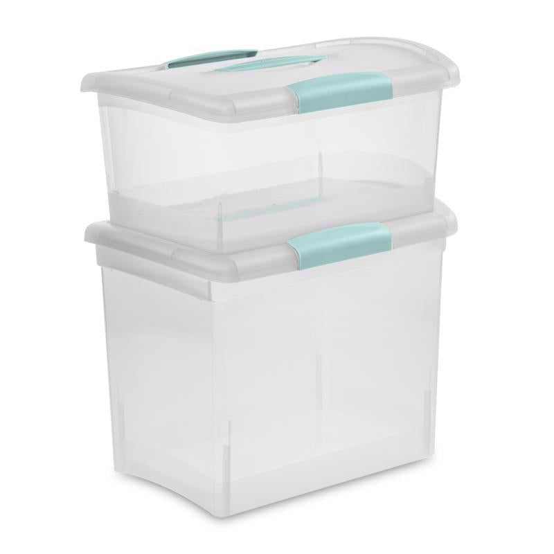 Sterilite 2.7 cu ft Clear Storage Box 11.5 in. H X 9.75 in. W X 15.25 in. D Stackable