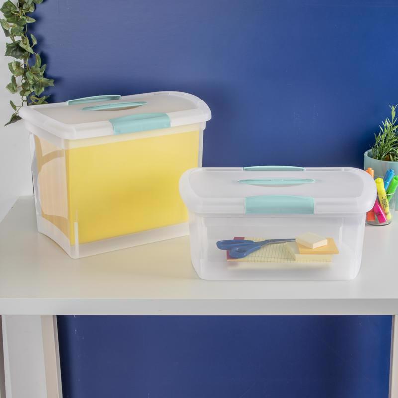 Sterilite 2.7 cu ft Clear Storage Box 11.5 in. H X 9.75 in. W X 15.25 in. D Stackable
