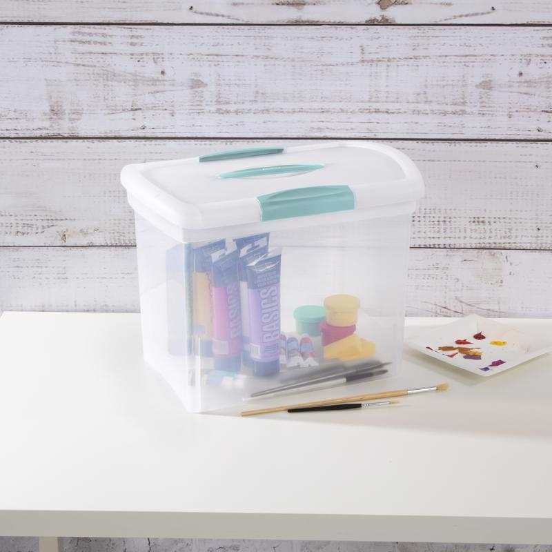 Sterilite 2.7 cu ft Clear Storage Box 11.5 in. H X 9.75 in. W X 15.25 in. D Stackable