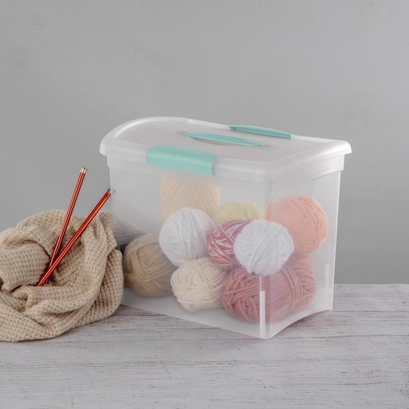 Sterilite 2.7 cu ft Clear Storage Box 11.5 in. H X 9.75 in. W X 15.25 in. D Stackable