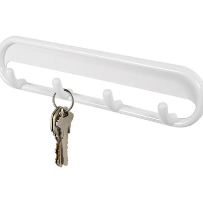 iDesign 8 in. L White Plastic Medium Multi-Purpose 4-Hook Rack