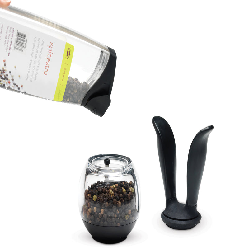 Chef'n Black/Clear Plastic Pepper Ball Grinder