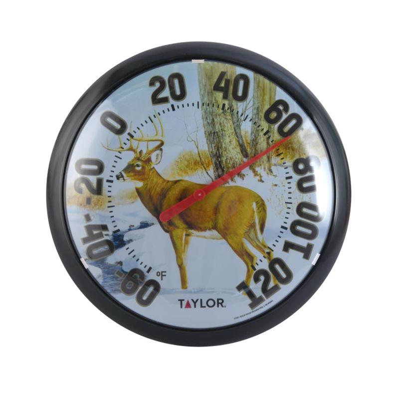 Taylor Deer Design Dial Thermometer Plastic Multicolored 13.25 in.