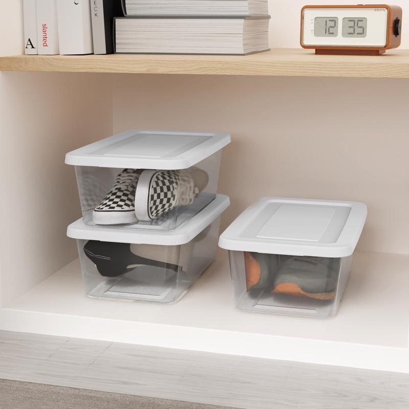 Sterilite 6 qt Clear Storage Box 4.625 in. H X 8.0 in. W X 13.875 in. D Stackable