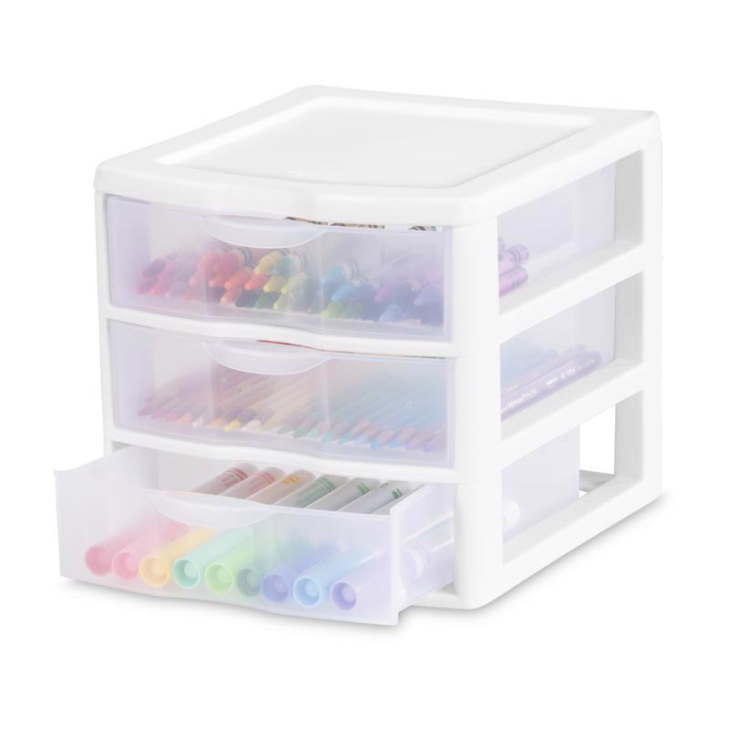 Sterilite 1.6 cu ft Clear/White Drawer Organizer 6.875 in. H X 7.25 in. W X 8.5 in. D Stackable