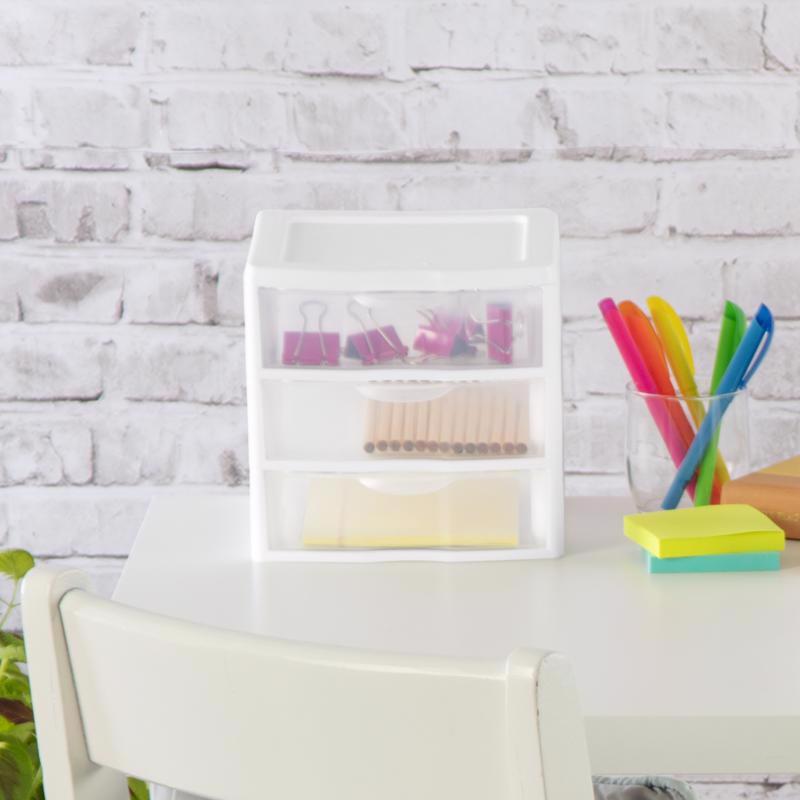 Sterilite 1.6 cu ft Clear/White Drawer Organizer 6.875 in. H X 7.25 in. W X 8.5 in. D Stackable