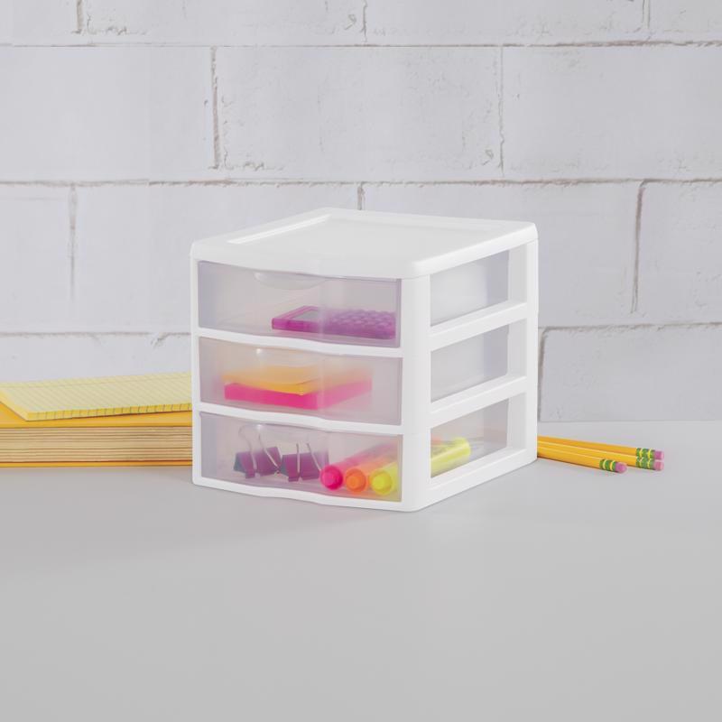 Sterilite 1.6 cu ft Clear/White Drawer Organizer 6.875 in. H X 7.25 in. W X 8.5 in. D Stackable
