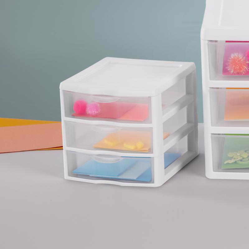 Sterilite 1.6 cu ft Clear/White Drawer Organizer 6.875 in. H X 7.25 in. W X 8.5 in. D Stackable