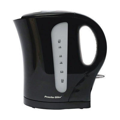 Proctor Silex Black Glass/Plastic 1.7 L Electric Tea Kettle