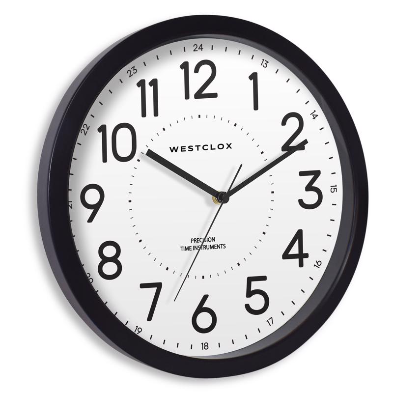 Westclox 13.75 in. L X 13.75 in. W Indoor Analog Wall Clock Plastic Black/White