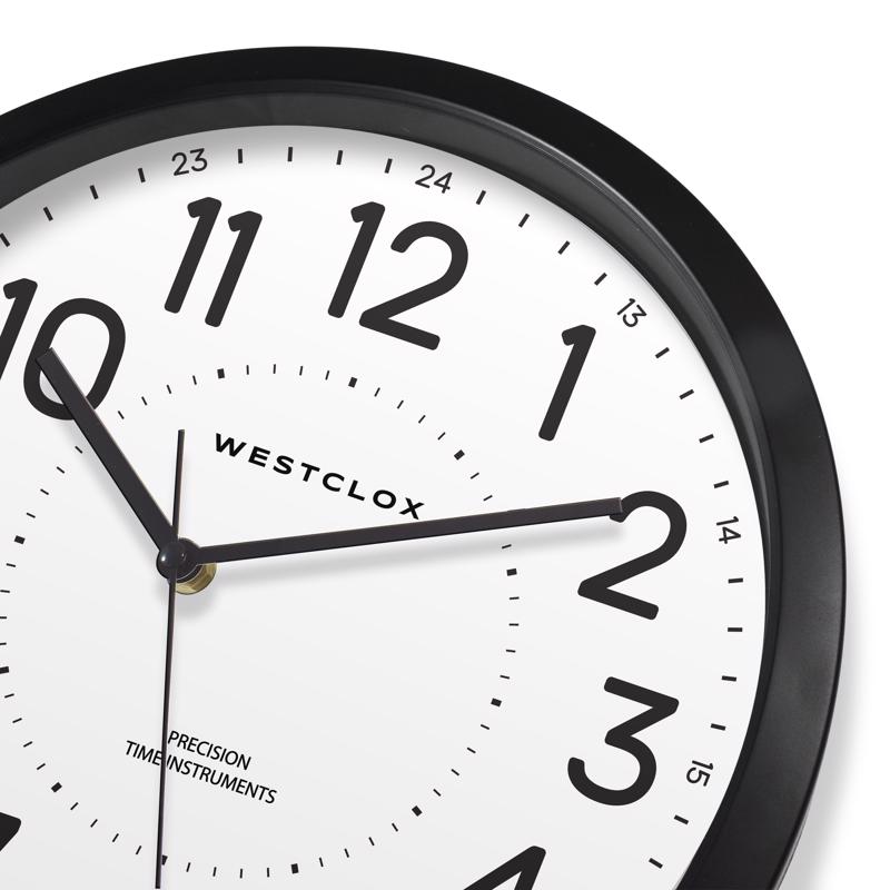 Westclox 13.75 in. L X 13.75 in. W Indoor Analog Wall Clock Plastic Black/White