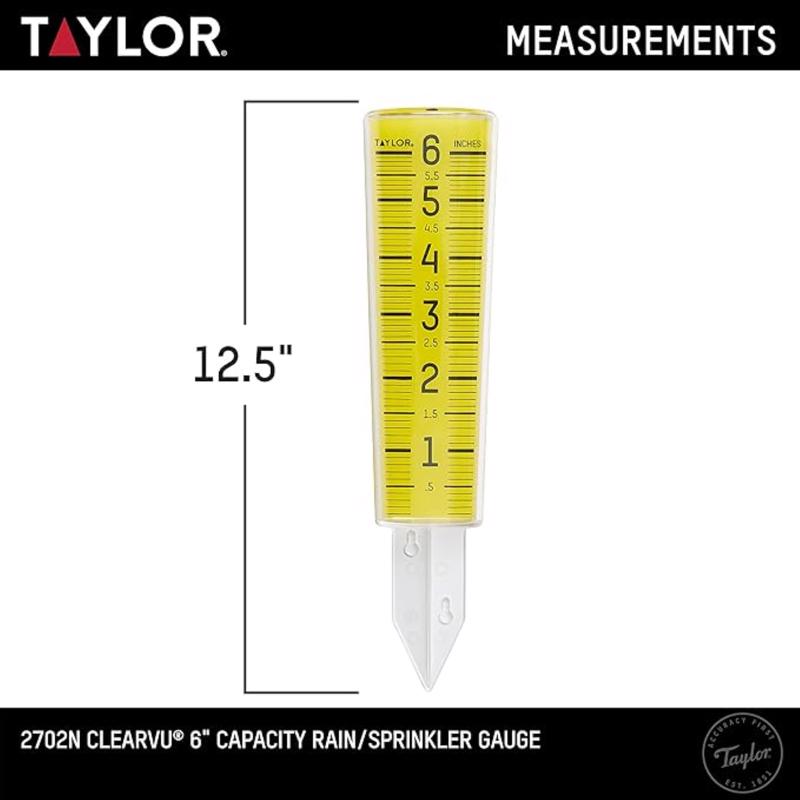 Taylor ClearVu Rain Gauge/Sprinkler Ground 1.18 in. W X 2.76 in. L