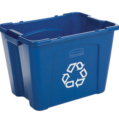 Rubbermaid 14 gal Blue Plastic Recycling Bin