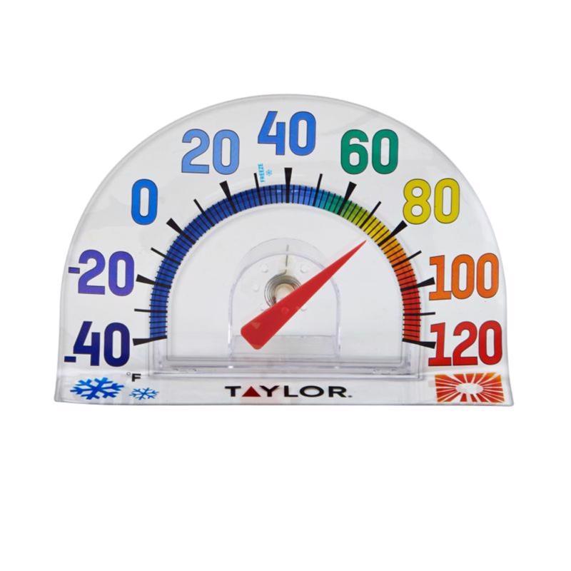 Taylor Window Cling Dial Thermometer Plastic Clear 7 in.