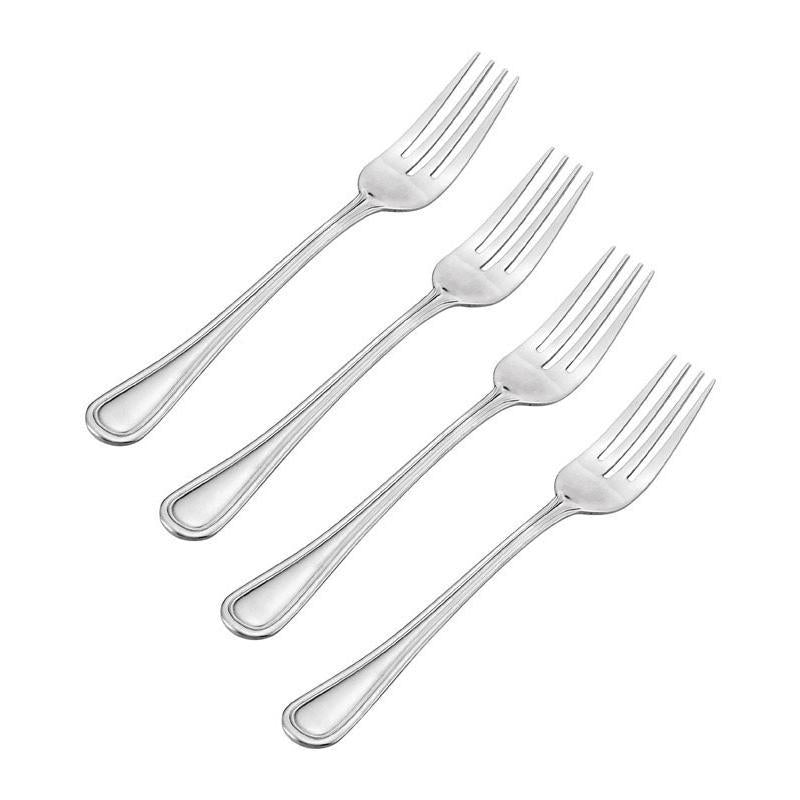 Pfaltzgraff Silver Stainless Steel Flatware Dinner Fork Set 4 pk