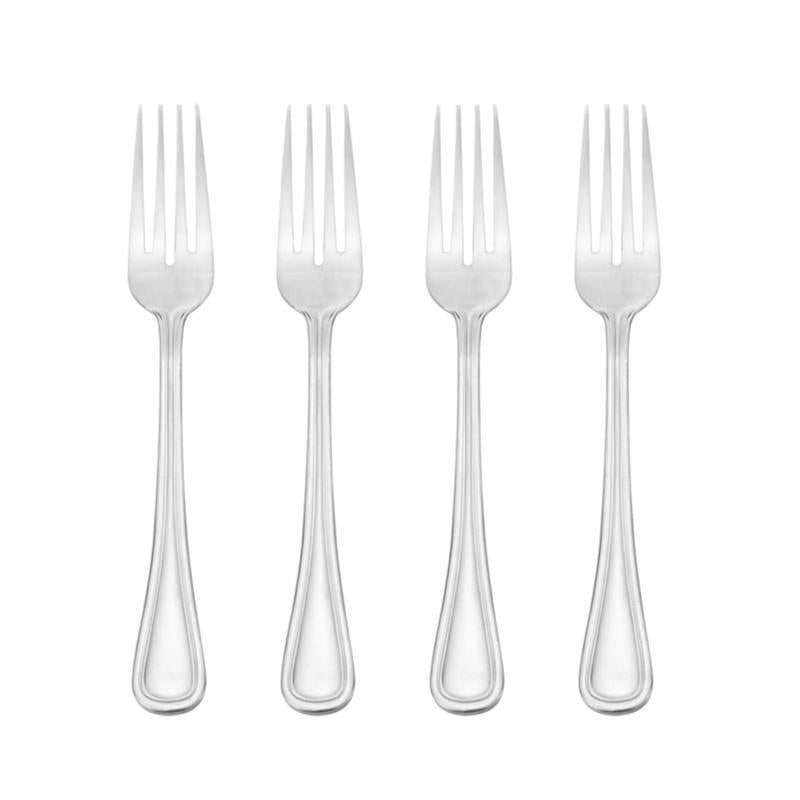 Pfaltzgraff Silver Stainless Steel Flatware Dinner Fork Set 4 pk