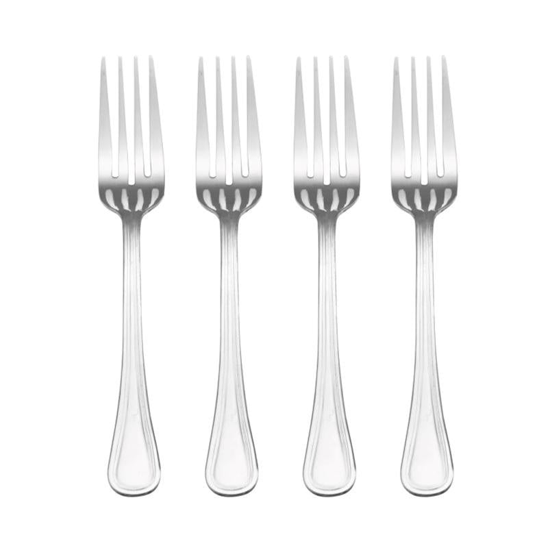 Pfaltzgraff Silver Stainless Steel Flatware Dinner Fork Set 4 pk