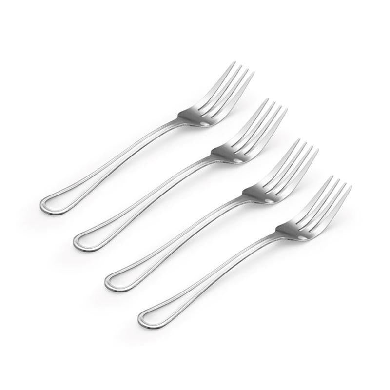 Pfaltzgraff Silver Stainless Steel Flatware Dinner Fork Set 4 pk