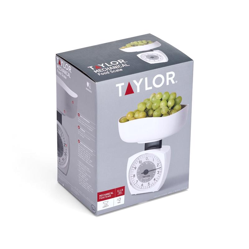 Taylor White Analog Kitchen Scale 11 lb